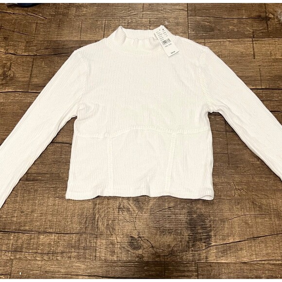 NWT corset mock neck turtleneck ribbed knit top - Picture 1 of 3